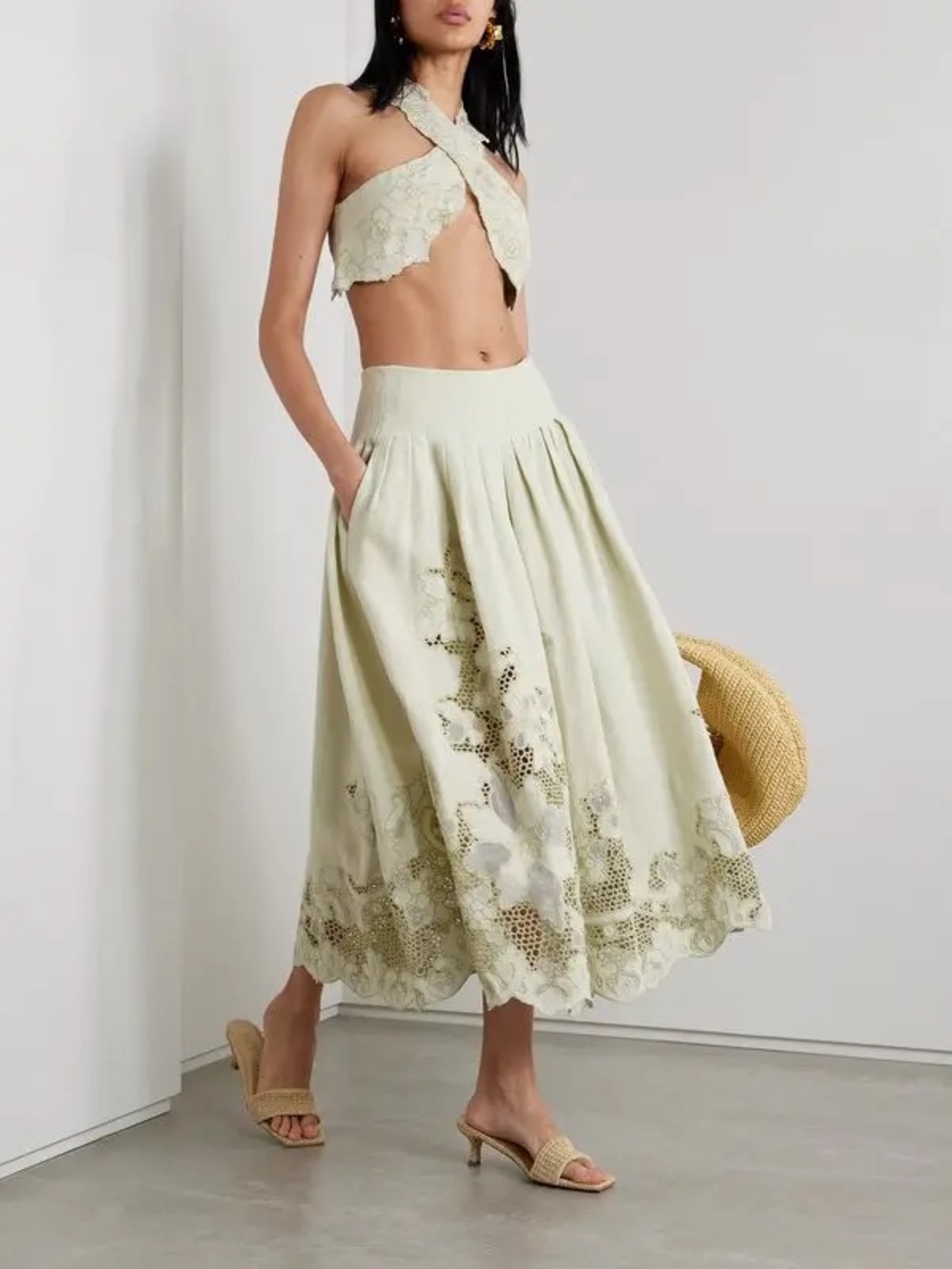 Cult Gaia Darina Skirt in Honeydew